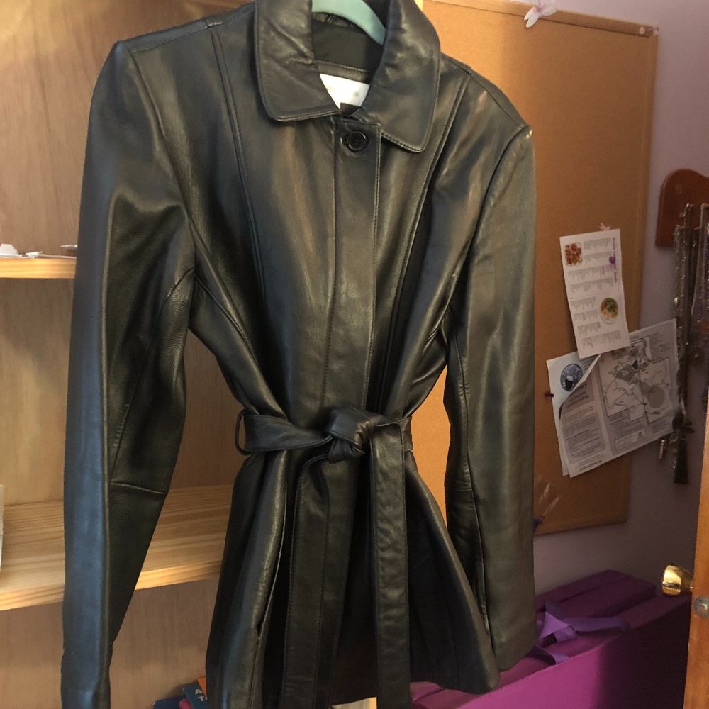 Liz Claiborne Black Leather Jacket - Medium Brand New